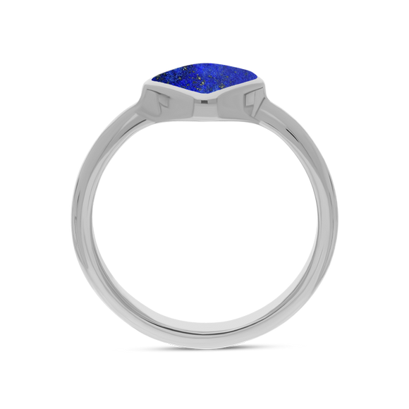 Sterling Silver Lapis Lazuli Cushion Ring, R406.
