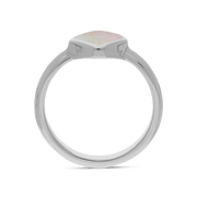 Sterling Silver Pink Mother of Pearl Cushion Ring, R406.
