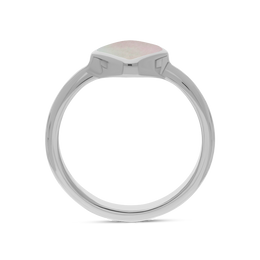 Sterling Silver Pink Mother of Pearl Cushion Ring, R406.