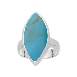 Sterling Silver Turquoise Marquise Ring, R837.