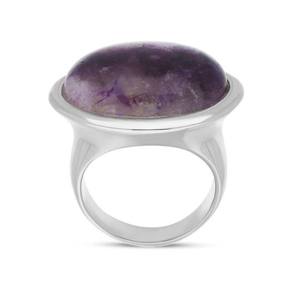 Sterling Silver Blue John Wide Oval Flow Ring, R839.