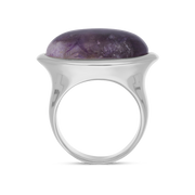 Sterling Silver Blue John Wide Oval Flow Ring, R839.