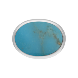 Sterling Silver Turquoise Wide Oval Flow Ring, R839.