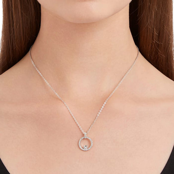 Swarovski Creativity Circle White Rhodium Pendant Necklace