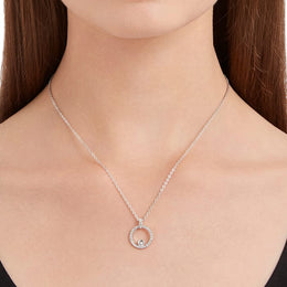 Swarovski Creativity Circle White Rhodium Pendant Necklace