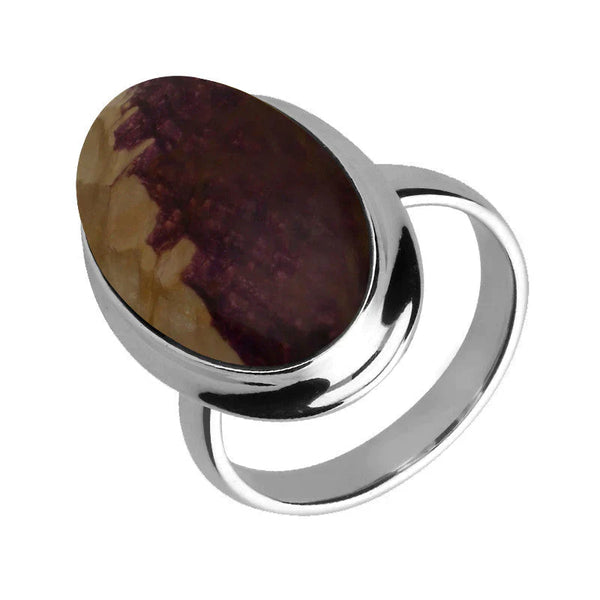 Silver Blue John Domed Oval Ring R719