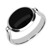 Silver Whitby Jet Blue John Double Sided Stone Flip Ring R1043