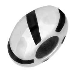 Silver Whitby Jet Five Stone Stripy Charm G484