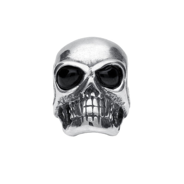Sterling Silver Whitby Jet Skull Charm G643