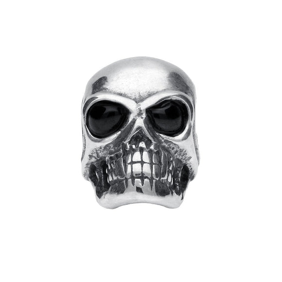 Sterling Silver Whitby Jet Skull Charm G643