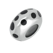 Silver Whitby Jet Spotty Charm G486