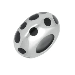 Silver Whitby Jet Spotty Charm G486