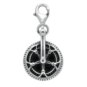 Silver Whitby Jet Tour De Yorkshire Chain Wheel Charm G748