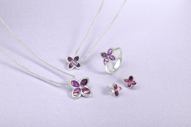 Sterling Silver Blue John Eden Marquise Flower Ring