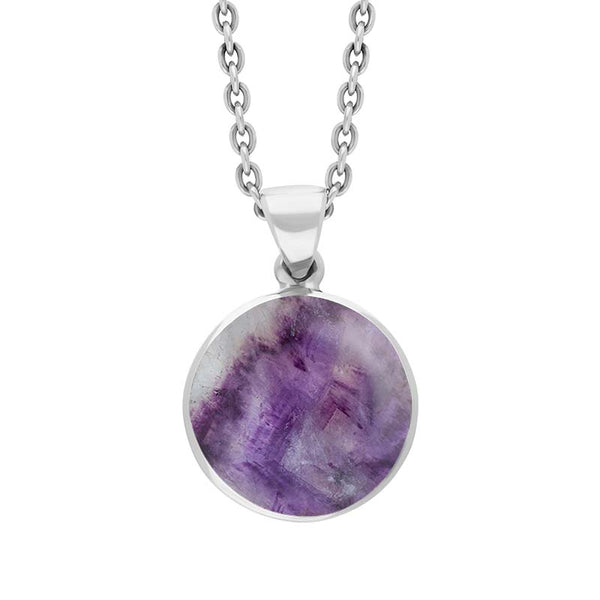 Sterling Silver Blue John Plain Round Necklace P1541