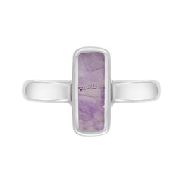 Sterling Silver Blue John Slim Oblong Ring. R405.