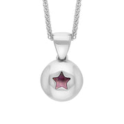Sterling Silver Blue John Star Disc Necklace, P3644.