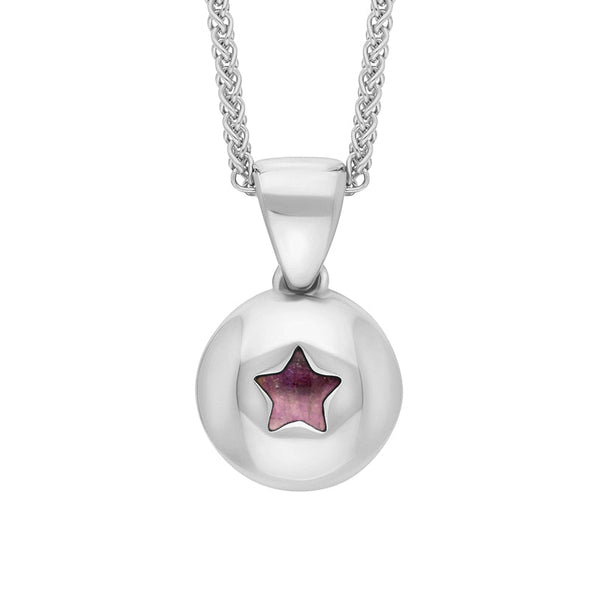 Sterling Silver Blue John Star Disc Necklace, P3644.