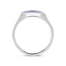 Sterling Silver Blue John Cut Corner Signet Ring