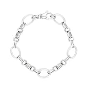 Sterling Silver Double Link Handmade Bracelet C057BR