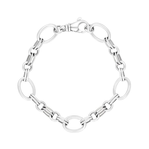 Sterling Silver Double Link Handmade Bracelet C057BR