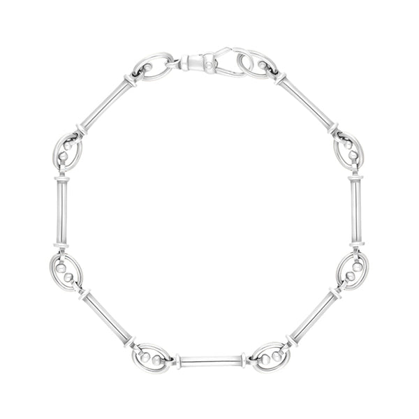 Sterling Silver Handmade Baton Link Bracelet C015BR