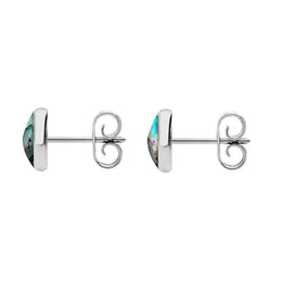 Sterling Silver Abalone 6mm Classic Medium Round Stud Earrings, E003