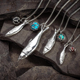 Sterling Silver Amber Emma Stothard Silver Darling 6mm Float Charm Necklace, P3584.