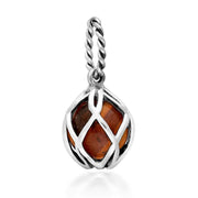 Sterling Silver Amber Emma Stothard Silver Darling 8mm Float Charm, G970.