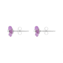 Sterling Silver Amethyst Tuberose Gypsophilia Stud Earrings, E2156.