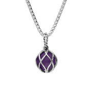 Sterling Silver Amethyst Emma Stothard Silver Darling 10mm Float Charm Necklace, P3586.