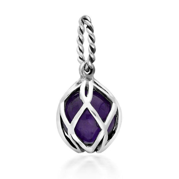 Sterling Silver Amethyst Emma Stothard Silver Darling 8mm Float Charm, G970.