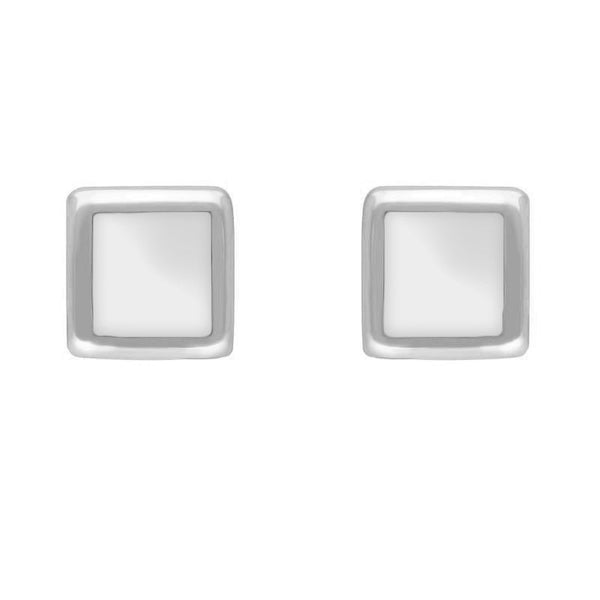Sterling Silver Bauxite Dinky Square Stud Earrings, E034