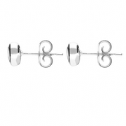 Sterling Silver Bauxite Medium Heart Stud Earrings