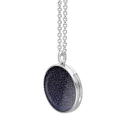 Sterling Silver Blue Goldstone Large Round Locket, P3551C_2