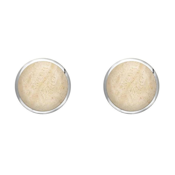 Sterling Silver Coquina 6mm Classic Medium Round Stud Earrings, E003