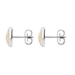 Sterling Silver Coquina 8mm Classic Large Round Stud Earrings, e004