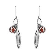 Sterling Silver Emma Stothard Silver Darling Amber Float Charm Hook Earrings, E2582.