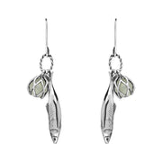 Sterling Silver Emma Stothard Silver Darling Green Quartz Float Charm Hook Earrings, E2582.