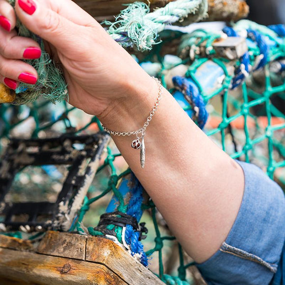 Sterling Silver Emma Stothard Silver Darling Petite Fish Charm, G965.