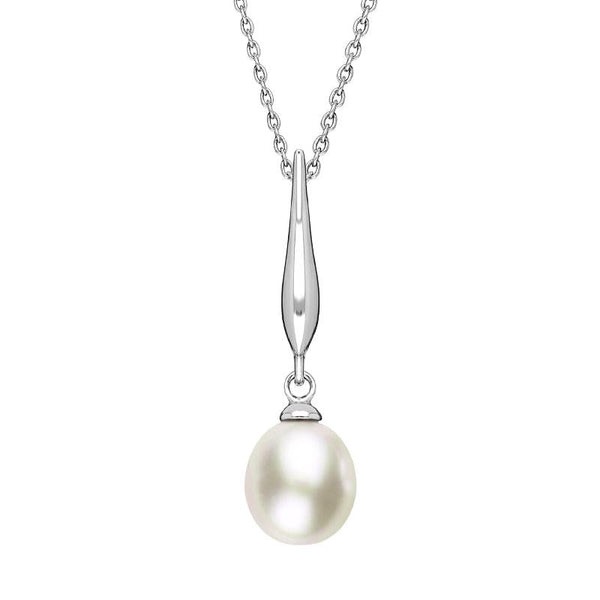 Sterling Silver Freshwater Pearl Drop Necklace, P1817C.
