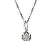 Sterling Silver Green Quartz Emma Stothard Silver Darling 6mm Float Charm Necklace, P3584.