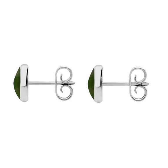 Sterling Silver Jade 6mm Classic Medium Round Stud Earrings, E003