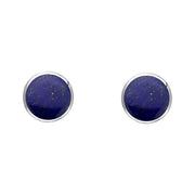 Sterling Silver Lapis Lazuli 4mm Classic Small Round Stud Earrings, E001