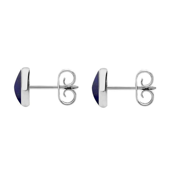 Sterling Silver Lapis Lazuli 6mm Classic Medium Round Stud Earrings, E003