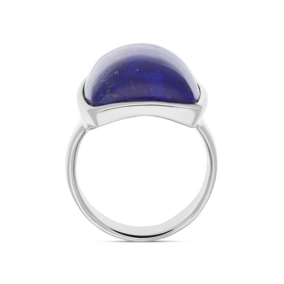 Sterling Silver Lapis Lazuli Chunky Oblong Ring, R836_3