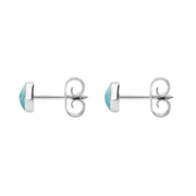 Sterling Silver Larimar 5mm Classic Small Round Stud Earrings, E002