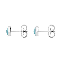 Sterling Silver Larimar 5mm Classic Small Round Stud Earrings, E002