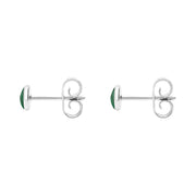 Sterling Silver Malachite 4mm Classic Small Round Stud Earrings, E001