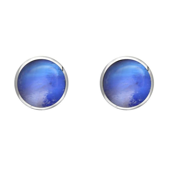 Sterling Silver Moonstone 6mm Classic Medium Round Stud Earrings, E003